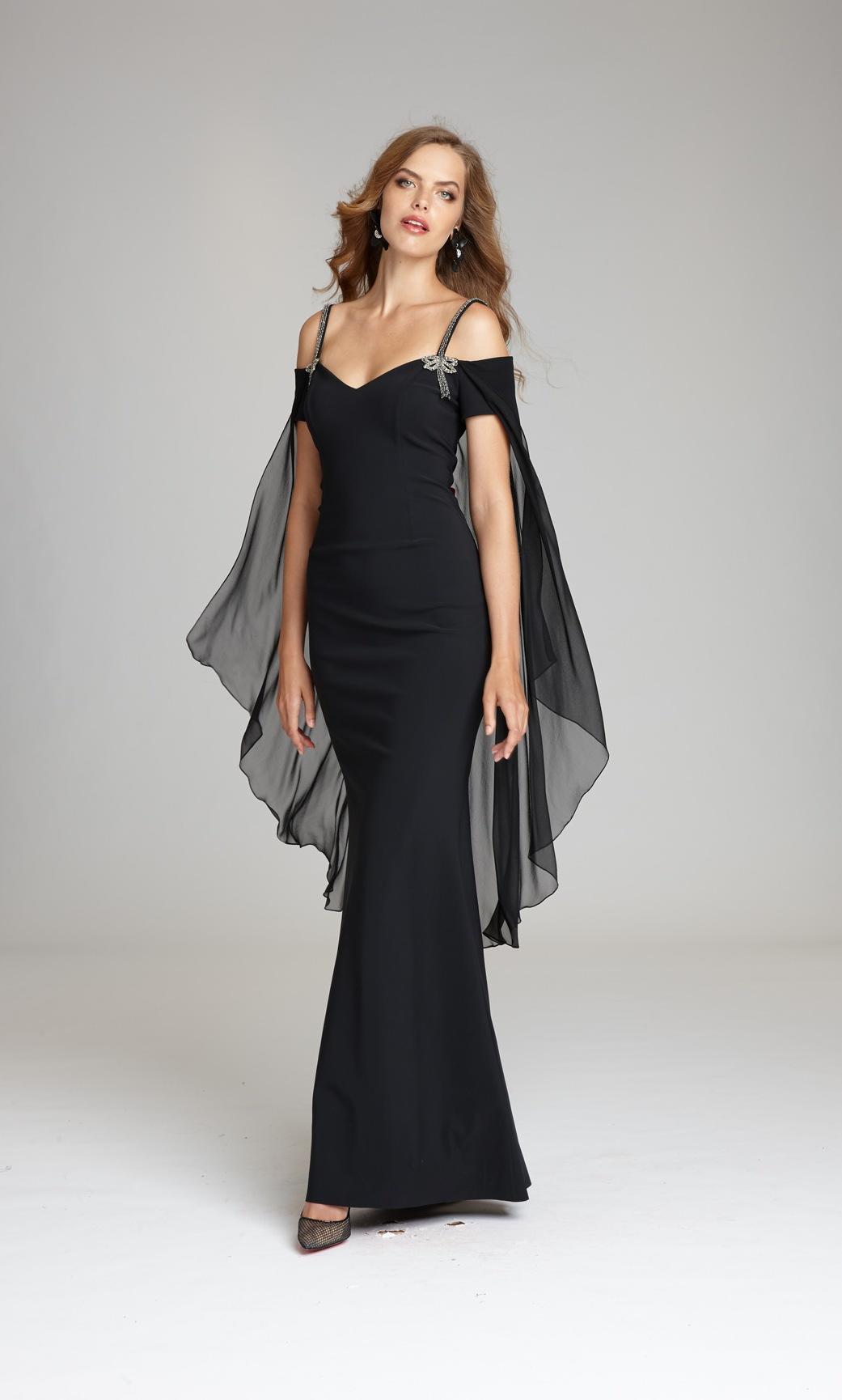 chiffon cape with sleeves
