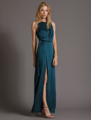 Draped Satin Gown - Image 3