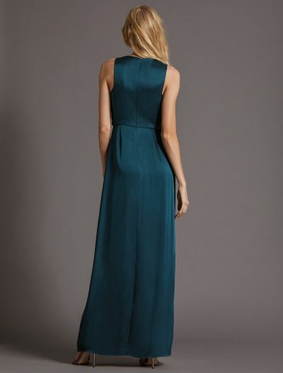Draped Satin Gown sz 8 - Image 2