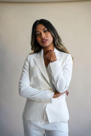 Bayley Blazer in White - Image 4