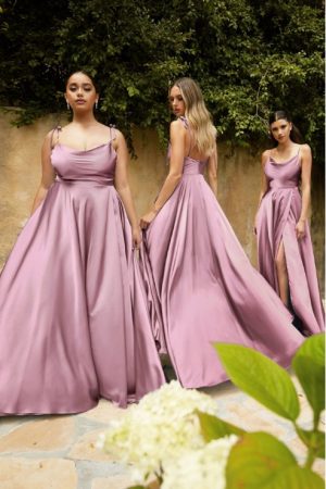 Mauve Satin Dress