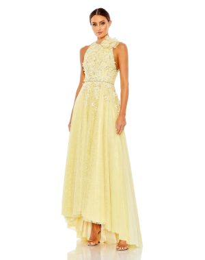 High Neck Lemon Gown size 8