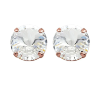 Rose Gold Crystal Rivoli Studs