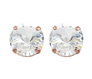 Rose Gold Crystal Rivoli Studs