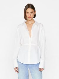 Slit Back Waist Tie Shirt - MEDIUM