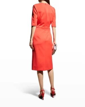 Kim Crepe Dress in Tangerine - Image 4