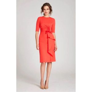 Kim Crepe Dress in Tangerine