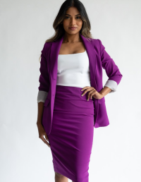 Boyfriend Blazer in Fuchsia - Image 3