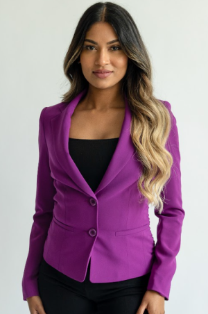 Boyfriend Blazer in Fuchsia - Image 2