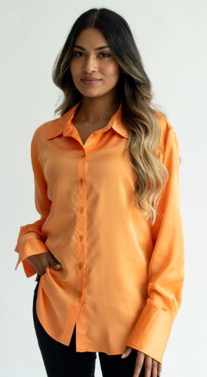 Nala Blouse in Orange - LARGE - Image 3