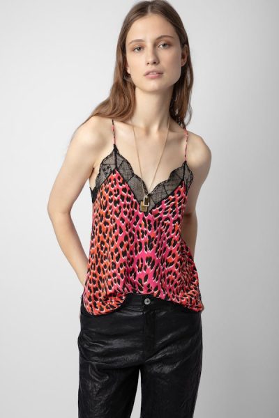 Christy Leopard Silk Camisole - small