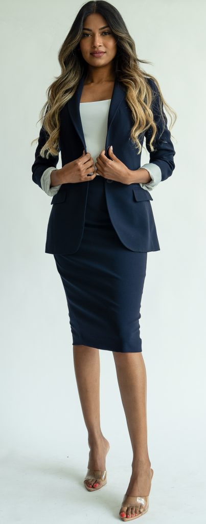 Freda's Pencil Skirt in Navy - sz 18 - Image 2