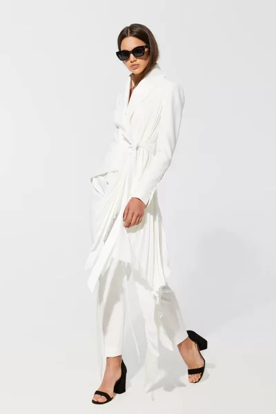 Peggy tuxedo jacket in off white - Small - Image 2
