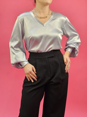 Martha Blouse in Silver - L