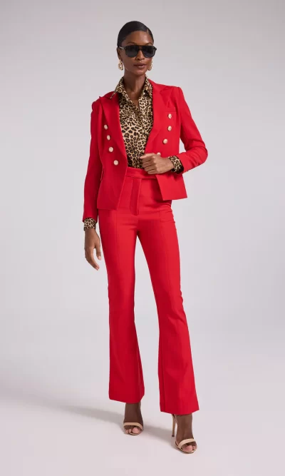 Lucca Crepe Pant in Rouge - sz 8