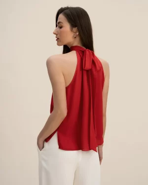 Freda's Halter Top in Red - Image 4