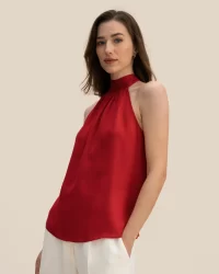 Freda's Halter Top in Red - Image 3