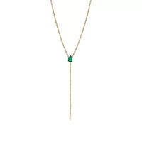 Bezel Pair Shape Necklace Emerald