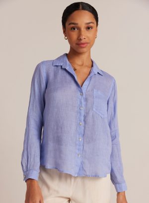 Pocket Button Down in peri blue