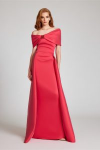 Inga Gown in dark coral