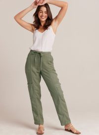 Waverly Drawstring pant in army moss - XS