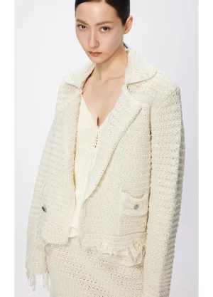 Blanca Cardigan in pearl - L