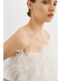 Zina Feather Bustier in white - Image 5