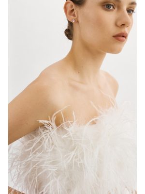 Zina Feather Bustier in white - Image 5