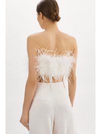 Zina Feather Bustier in white - Image 6