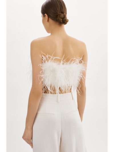 Zina Feather Bustier in white - S - Image 6