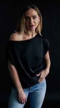 Kim off shoulder blouse in black - SMALL - Image 2