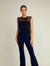 Nick Illusion Top in blu notte