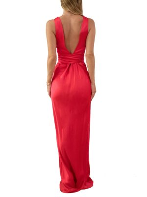 ROSEMARY SILK MAXI in crimson - Image 2