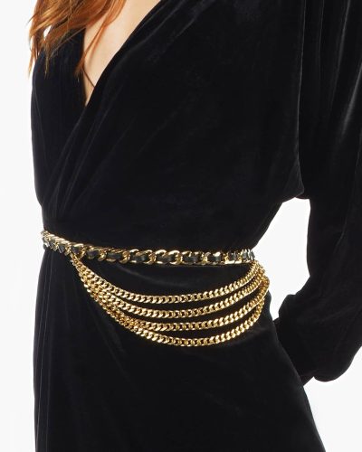 Katina Pebbled belt in black gold - 28 - Image 3