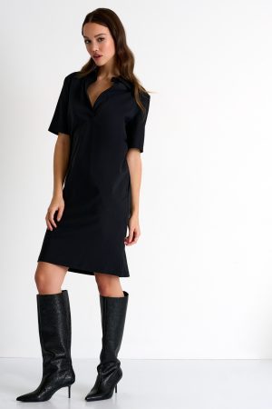 The Tunic Polo Dress in caviar