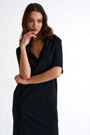 The Tunic Polo Dress in caviar - Image 2