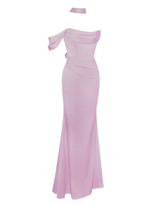 Ivona Halter Neck Double Duchess Satin Gown - Image 4