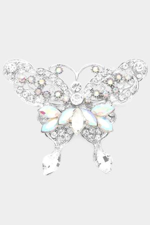 Embellished Butterfly Pin Brooch in crystal