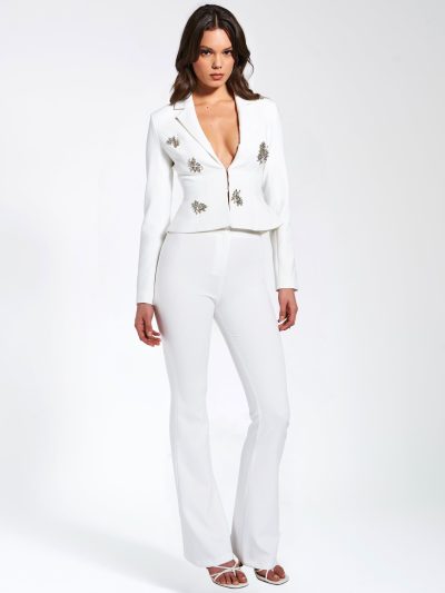 Waleria Stretch Crepe Flare Pants - Image 6