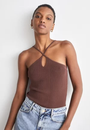 Sannia Top in brown stone - LARGE