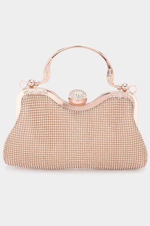 Alba Rhinestone Bag in rose gold