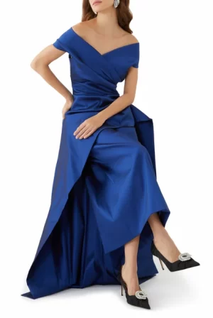 Prina Mikado Peplum Gown - Image 6