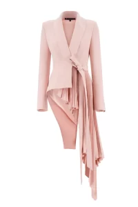 Peggy Signature tuxedo jacket in soft pink - Image 3