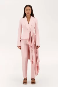 Peggy Signature tuxedo jacket in soft pink - Image 4