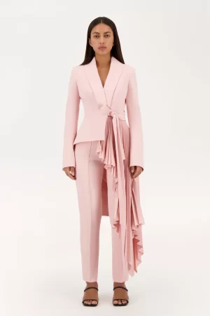 Peggy Signature tuxedo jacket in soft pink - Image 4