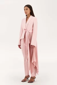 Peggy Signature tuxedo jacket in soft pink - Image 5