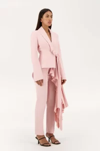 Peggy Signature tuxedo jacket in soft pink - Image 7