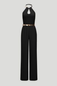 Oki Cutout Stretch Crepe Halter Jumpsuit - Image 2