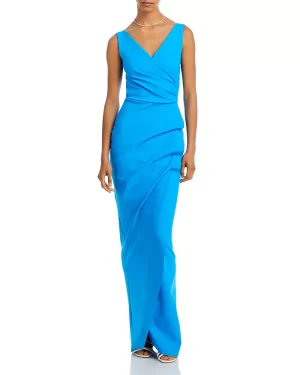 Zalfa Sleeveless V Neck Gown - Image 2