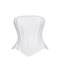 Yamila White Lace Trim Corset Top MEDIUM - Image 4